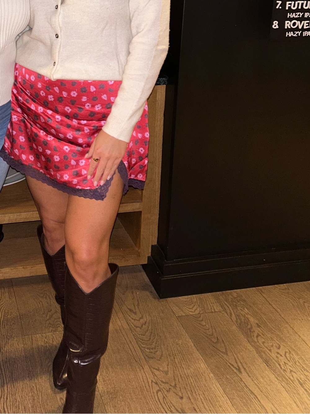Anthro Maeve lace trim mini slip skirt - Picture 5 of 5